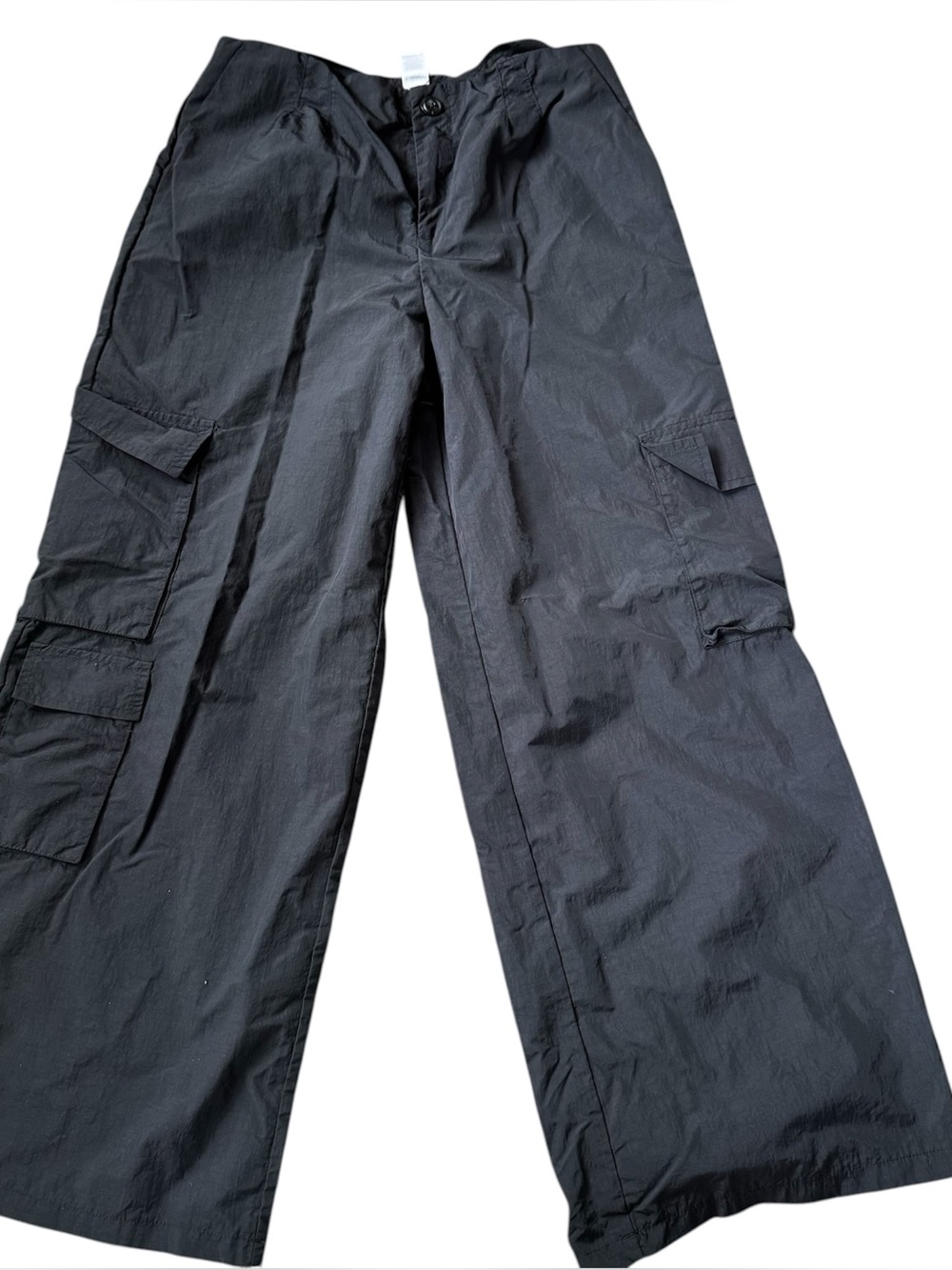 Know One Cares Nylon Cargo Pants Black Size L Straight Leg Casual Womens